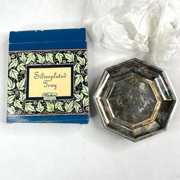 Vintage Octagonal Silver Plated Tray - Picture 3 of 7